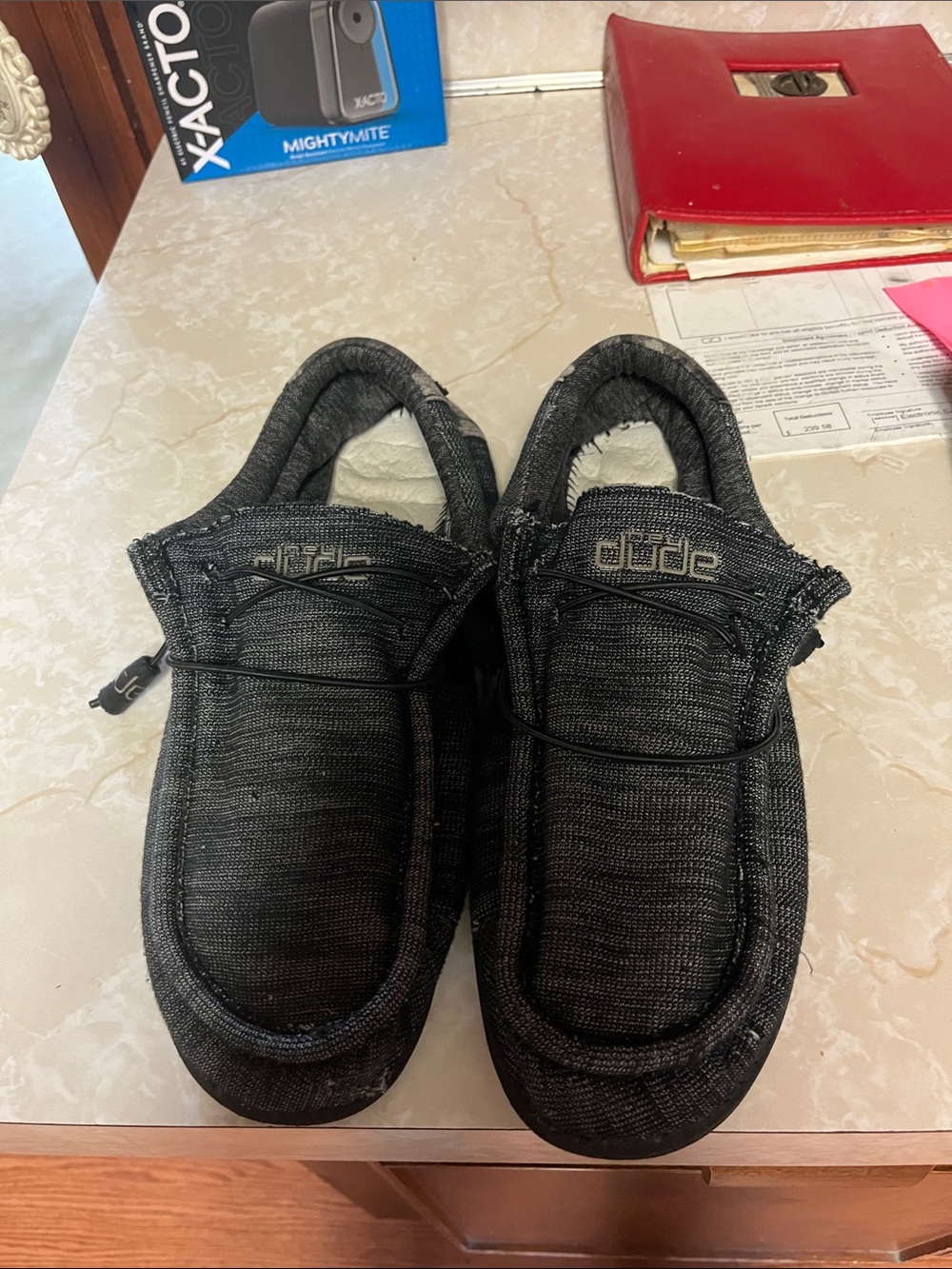 Hey Dude men's Black Slip-On Knit Shoes